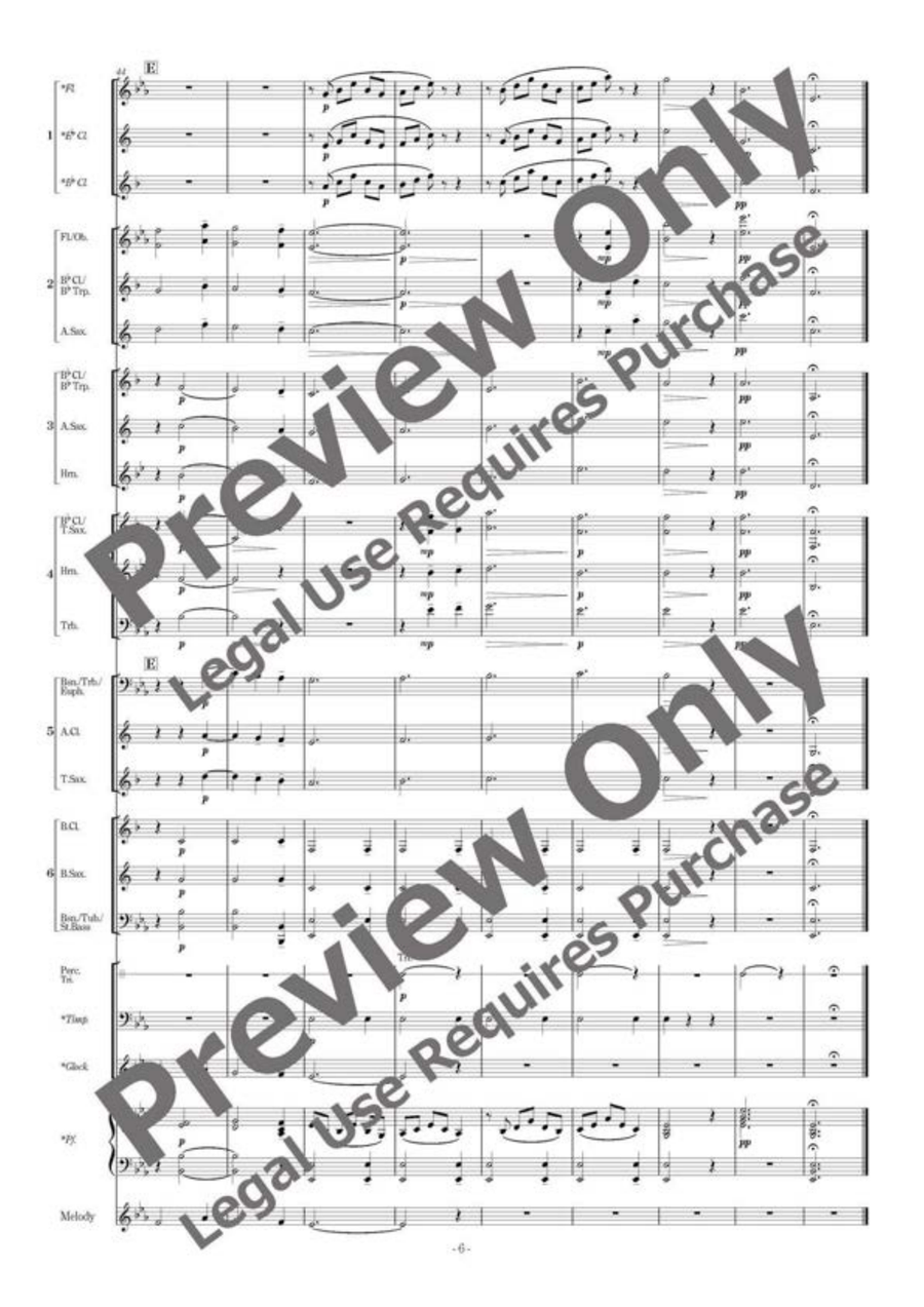 Aogeba Tōtoshi/Auld Lang Syne - Flexible Band 5-6 Parts & Percussion B-Flat Clarinet scores gallery preview page 7