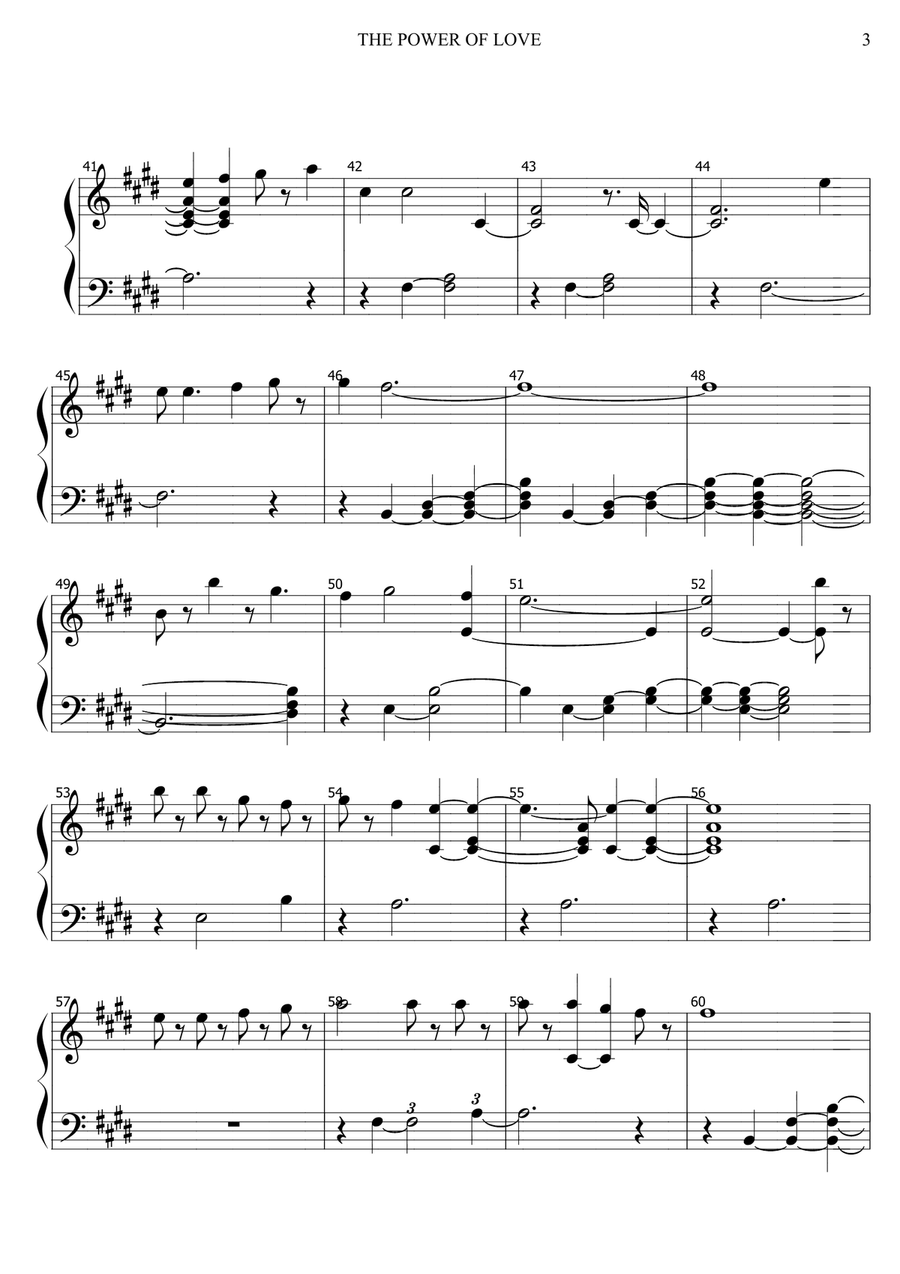 The Power Of Love The Power Of Love Piano Solo scores gallery preview page 3