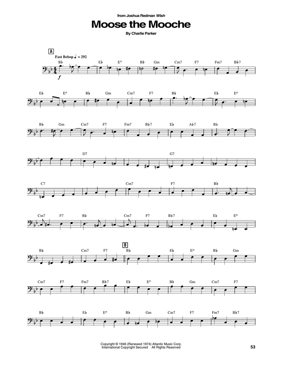 Moose The Mooche Moose The Mooche Bass Voice scores gallery preview page 1