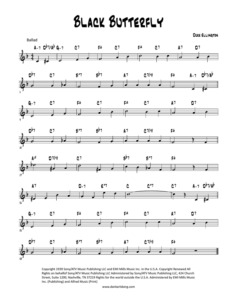 Black Butterfly Piano scores gallery preview page 1