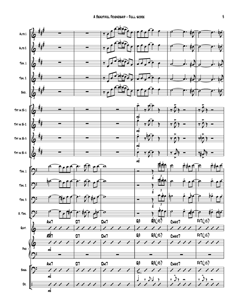 A Beautiful Friendship A Beautiful Friendship Jazz Ensemble scores gallery preview page 3