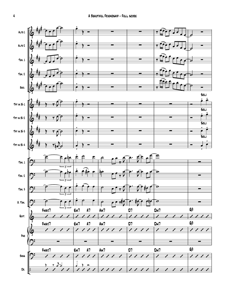 A Beautiful Friendship A Beautiful Friendship Jazz Ensemble scores gallery preview page 4
