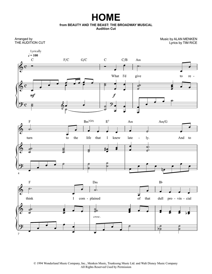 Home Home Piano, Vocal scores gallery preview page 1