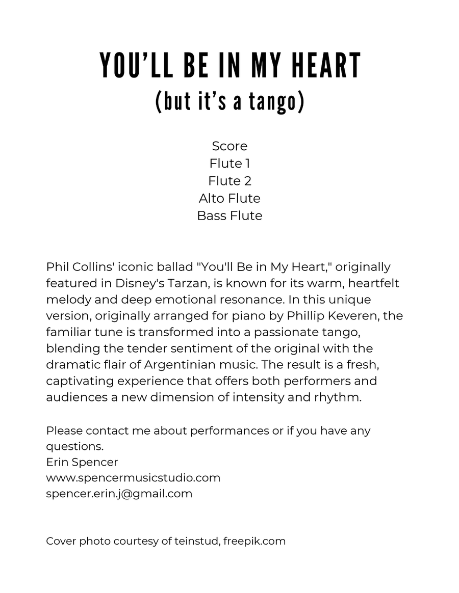 You'll Be In My Heart Flute Quartet scores gallery preview page 2