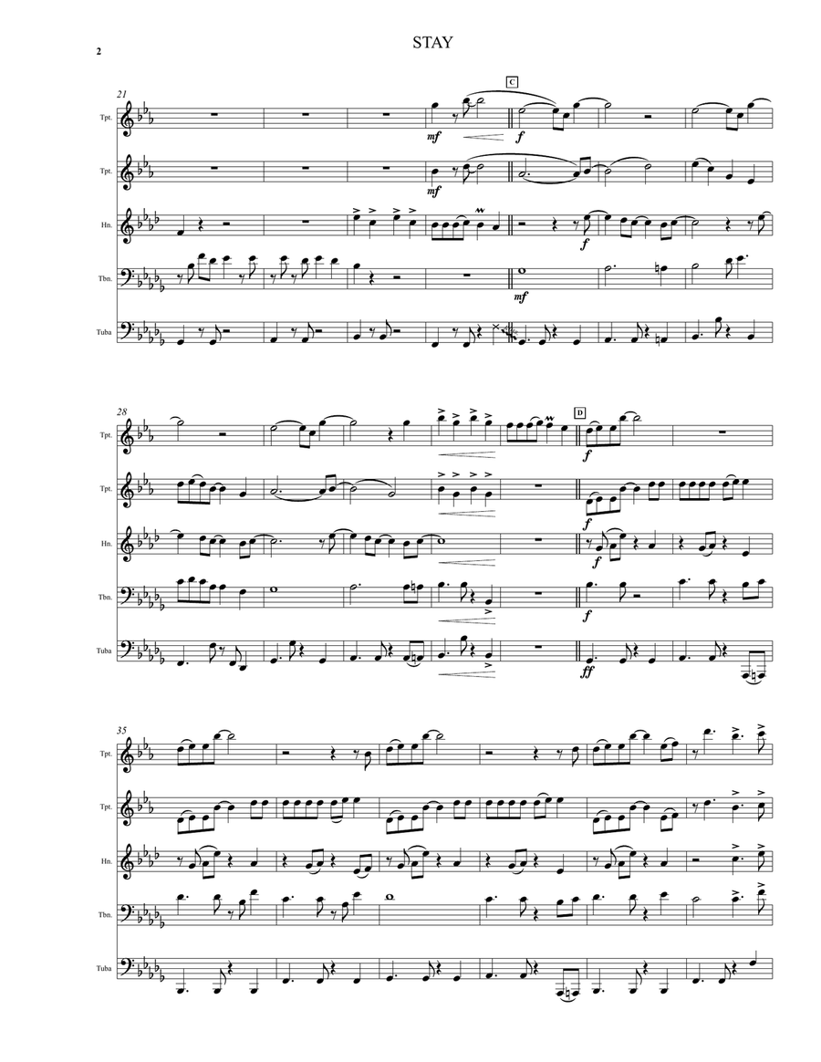 Stay Brass Quintet scores gallery preview page 2