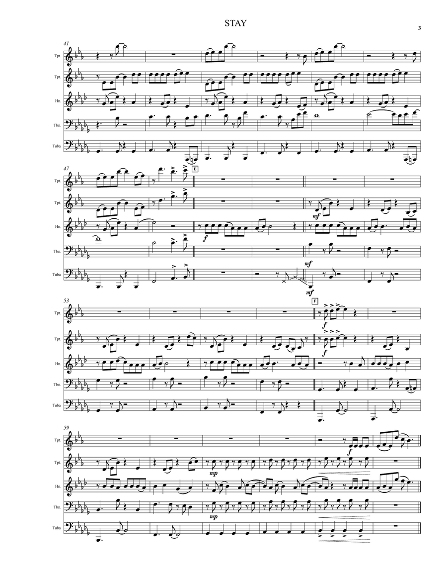 Stay Brass Quintet scores gallery preview page 3
