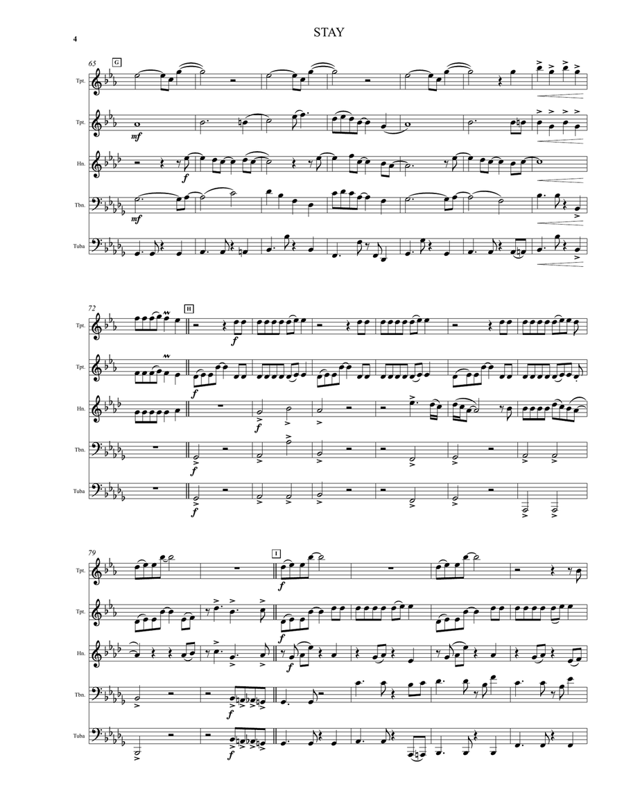Stay Brass Quintet scores gallery preview page 4