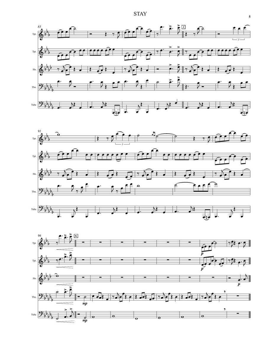 Stay Brass Quintet scores gallery preview page 5