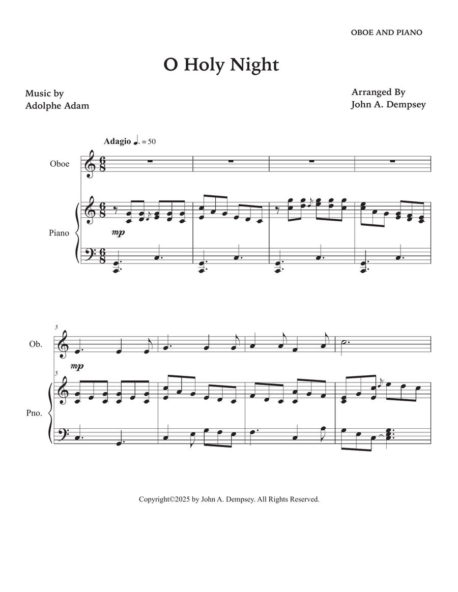 O Holy Night (Oboe and Piano) Piano scores gallery preview page 5