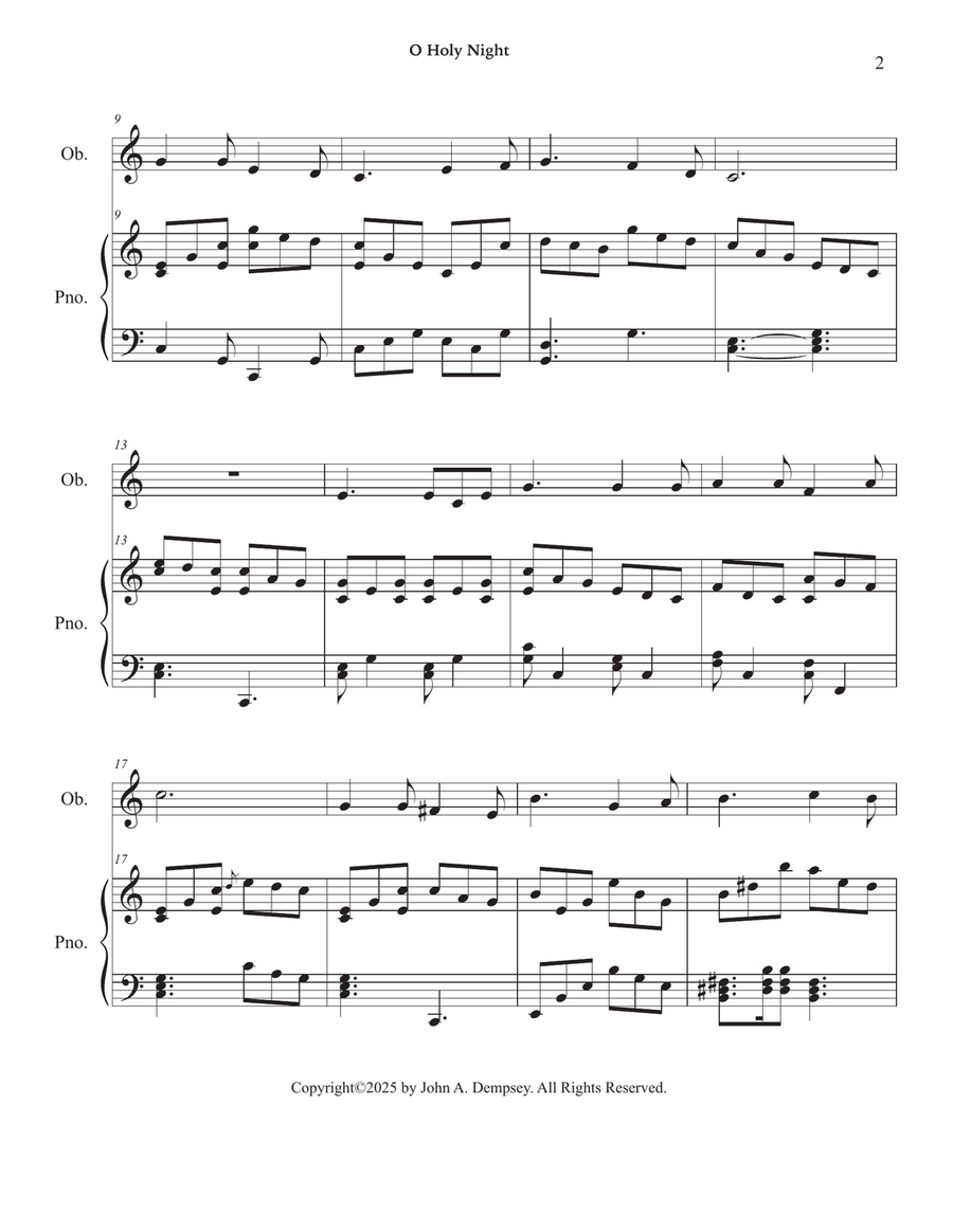 O Holy Night (Oboe and Piano) Piano scores gallery preview page 6