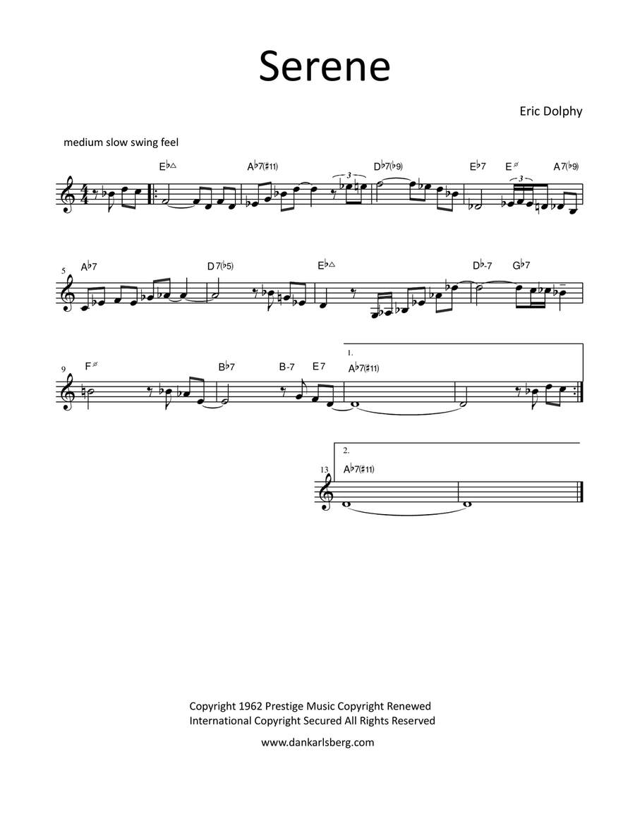 Serene Serene Piano scores gallery preview page 1