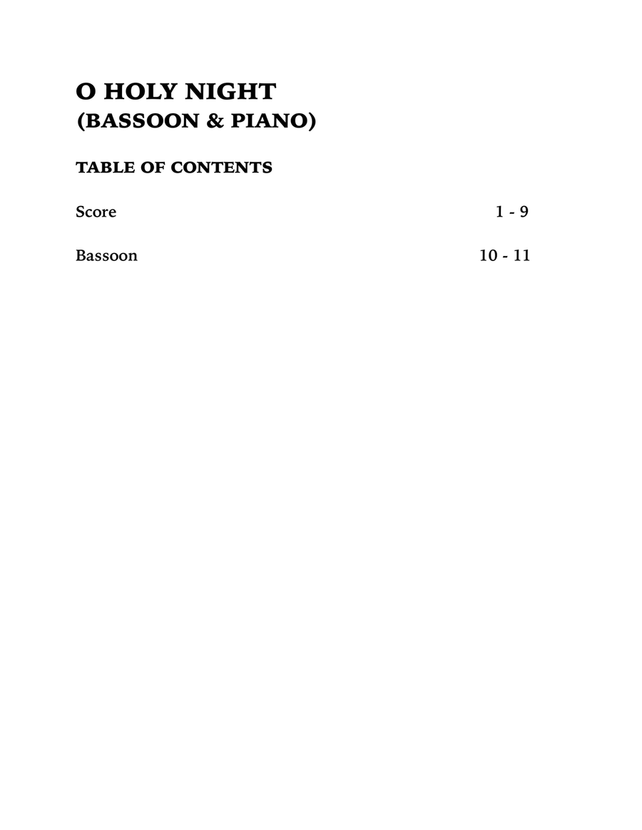 O Holy Night (Bassoon and Piano) Bassoon Solo scores gallery preview page 4