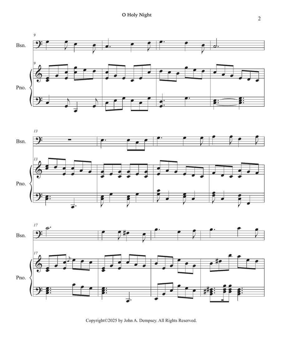 O Holy Night (Bassoon and Piano) Bassoon Solo scores gallery preview page 6