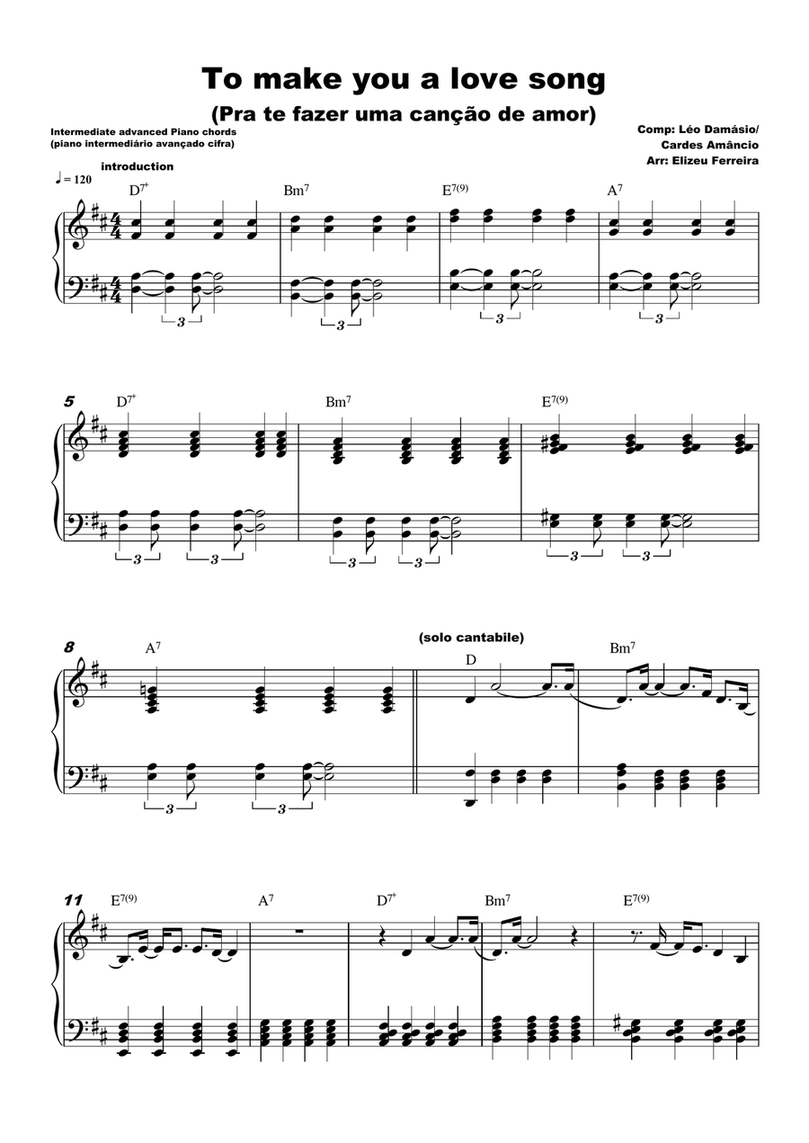 To make you a love song To make you a love song Piano Solo scores gallery preview page 1