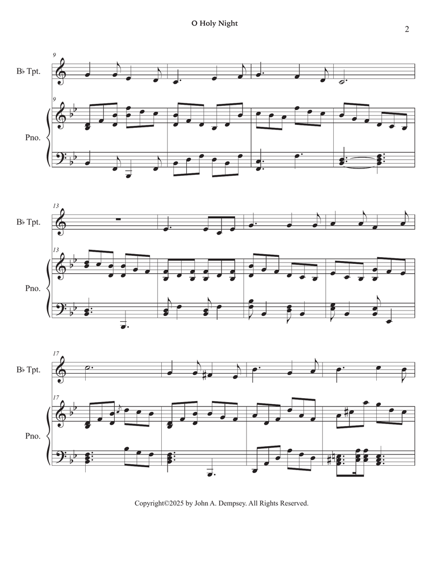 O Holy Night (Trumpet and Piano) B-Flat Trumpet scores gallery preview page 6