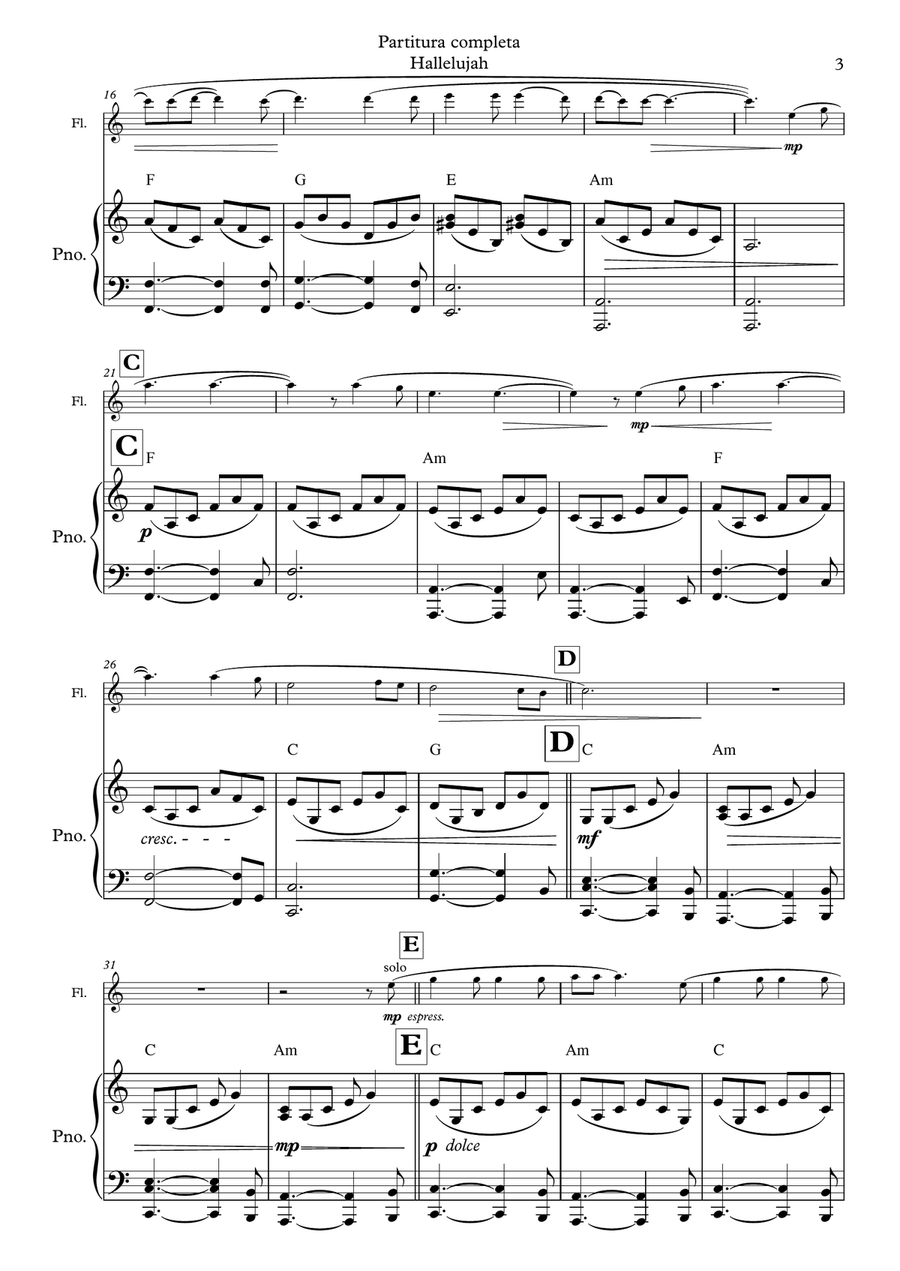 Hallelujah Flute scores gallery preview page 3