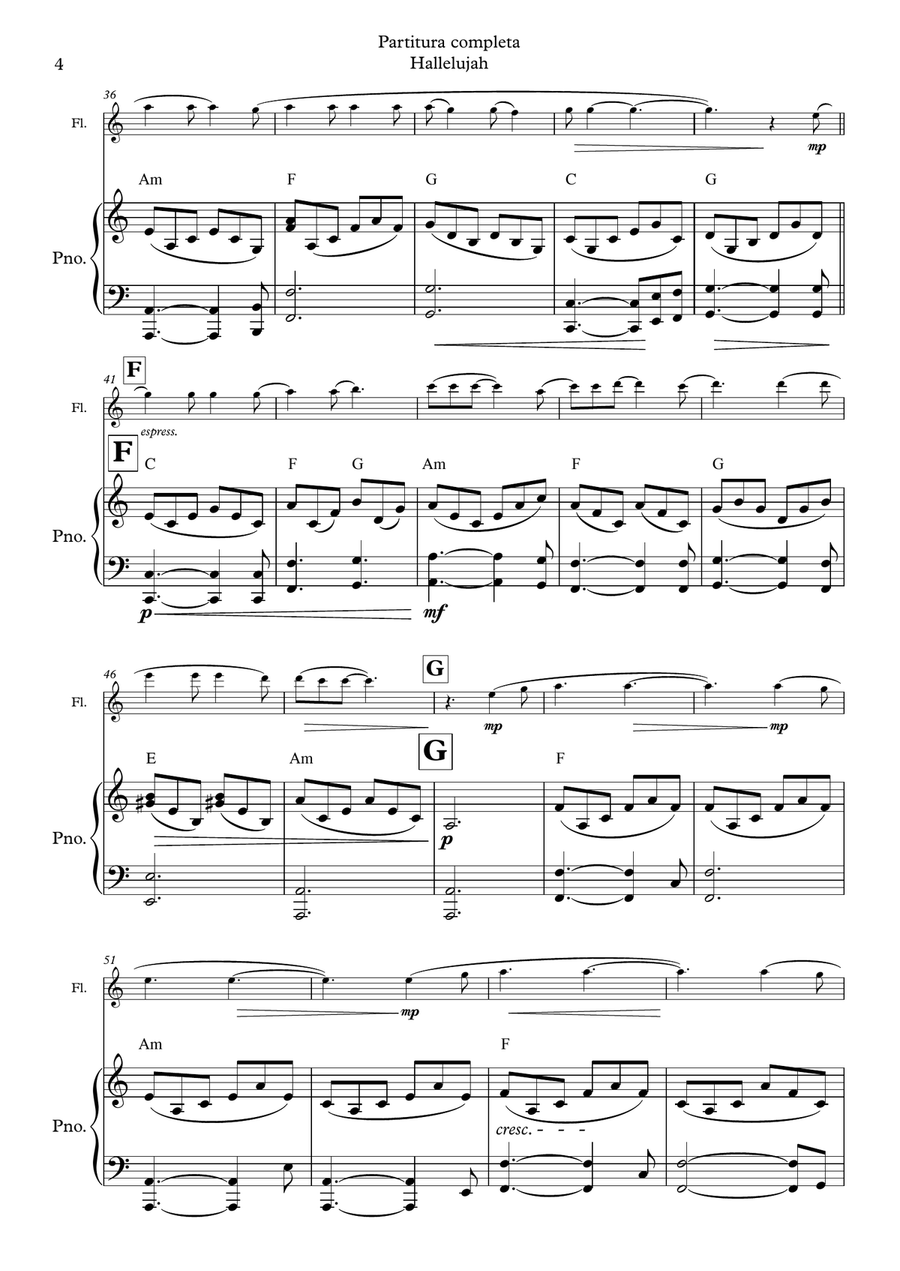 Hallelujah Flute scores gallery preview page 4