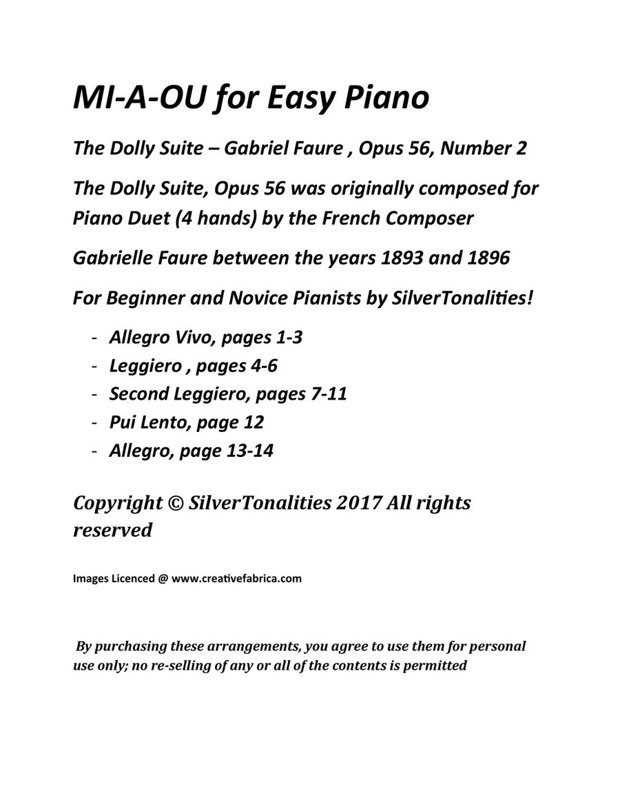 MI-A-OU for Easy Piano MI-A-OU for Easy Piano Piano Method scores gallery preview page 2