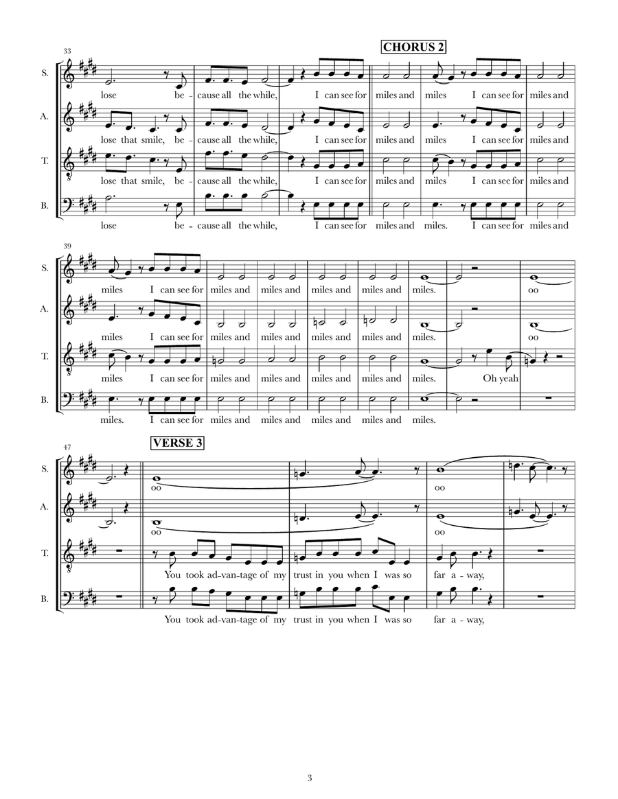 I Can See For Miles I Can See For Miles 4-Part scores gallery preview page 3