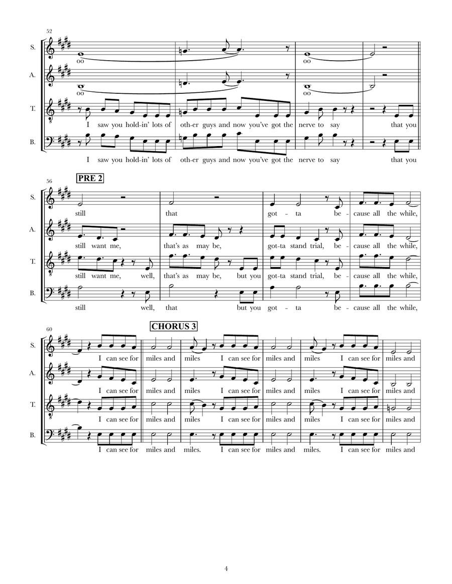 I Can See For Miles I Can See For Miles 4-Part scores gallery preview page 4