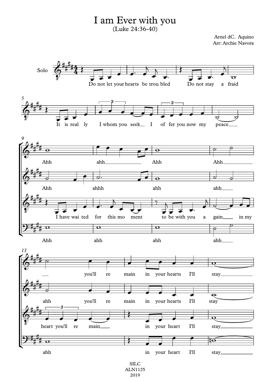 I am Ever With you I am Ever With you 4-Part scores gallery preview page 1