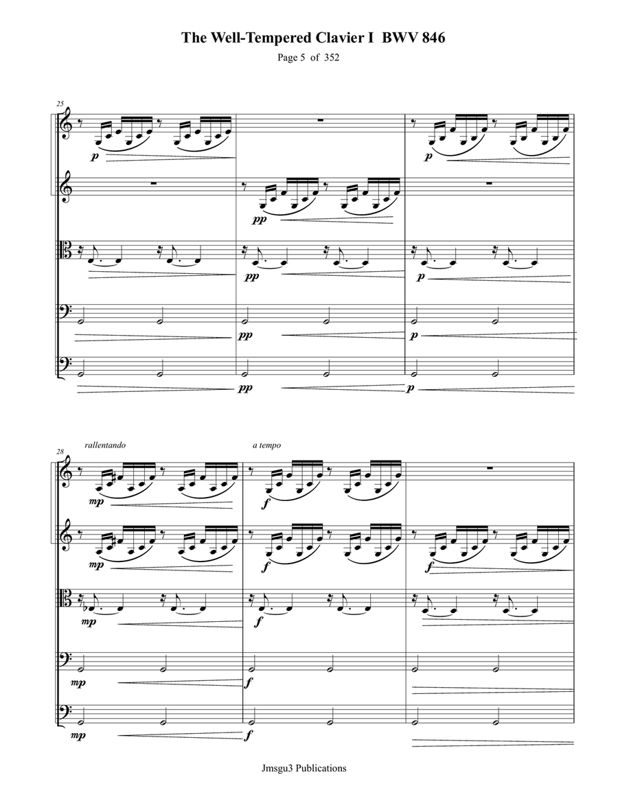 Bach: THe Well-Tempered Clavier I for String Orchestra - Score Only String Orchestra scores gallery preview page 5