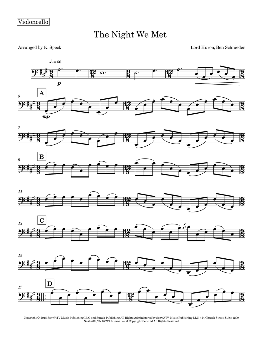 The Night We Met The Night We Met Chamber Music scores gallery preview page 1
