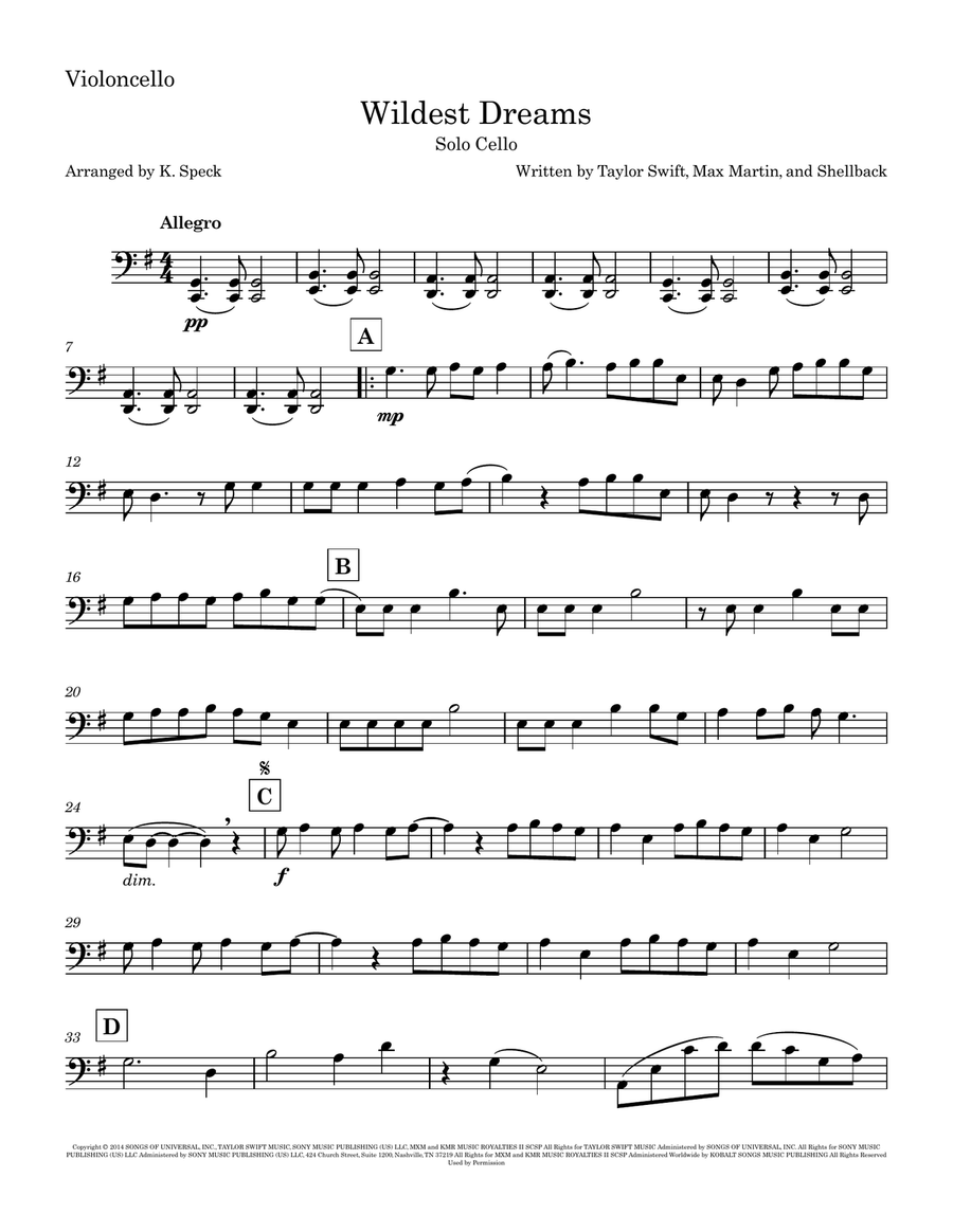 Wildest Dreams Wildest Dreams Chamber Music scores gallery preview page 1