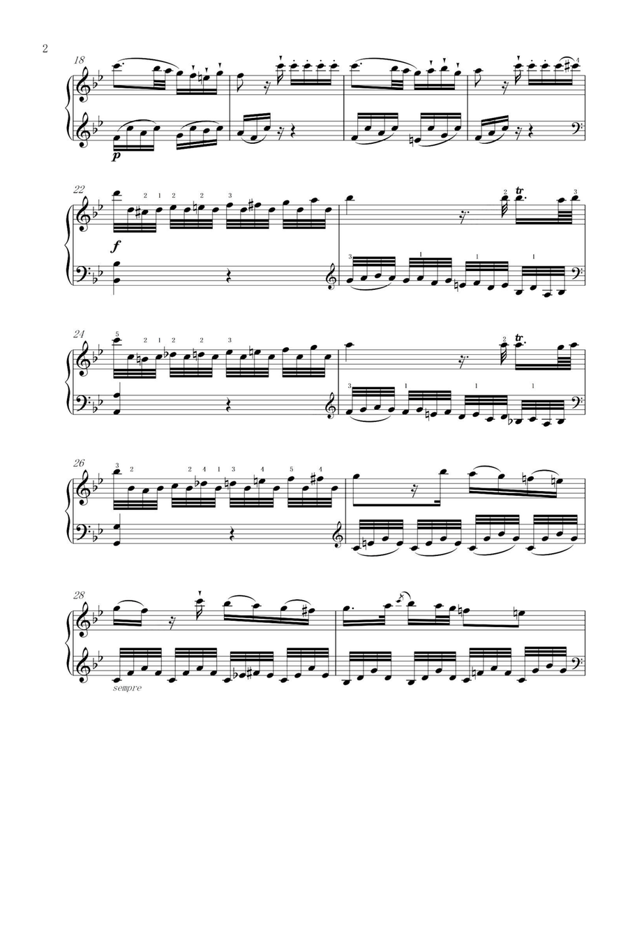 Piano Sonata k.281 MOV 1 - Wolfgang Amadeus Mozart Piano Solo scores gallery preview page 2