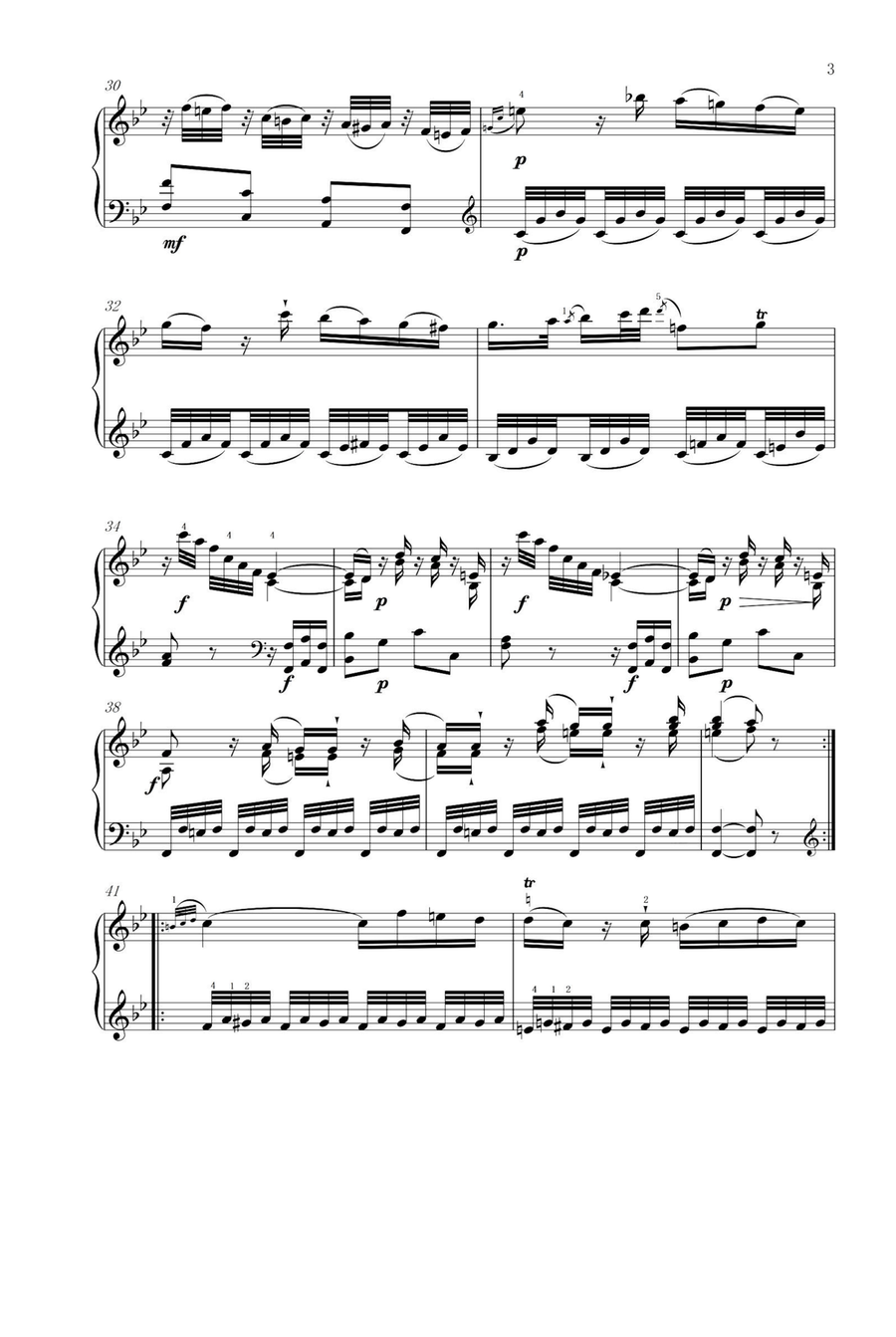 Piano Sonata k.281 MOV 1 - Wolfgang Amadeus Mozart Piano Solo scores gallery preview page 3