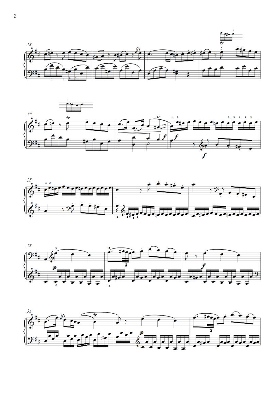Piano Sonata k.311 MOV 1 - Wolfgang Amadeus Mozart Piano Solo scores gallery preview page 2