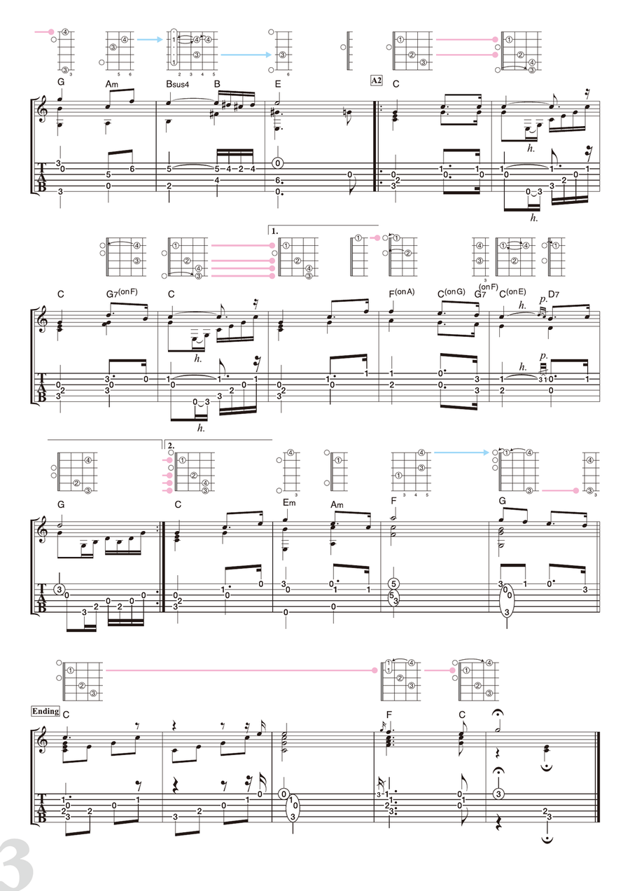 Wagner : Bridal Chorus [for solo acoustic guitar] Acoustic Guitar scores gallery preview page 3