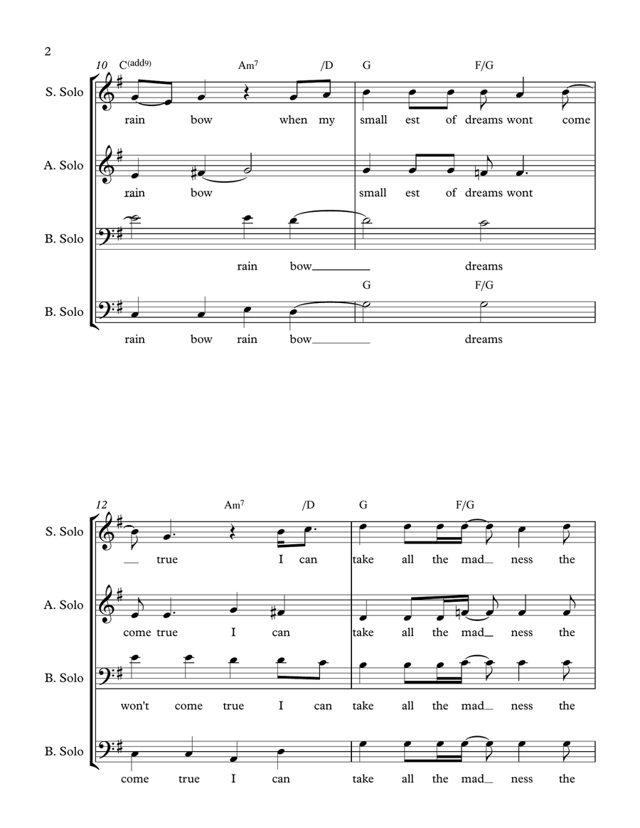 I wont last the day without you 4-Part scores gallery preview page 2