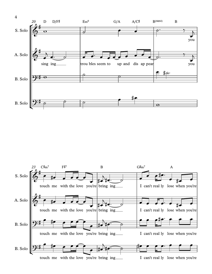 I wont last the day without you 4-Part scores gallery preview page 4