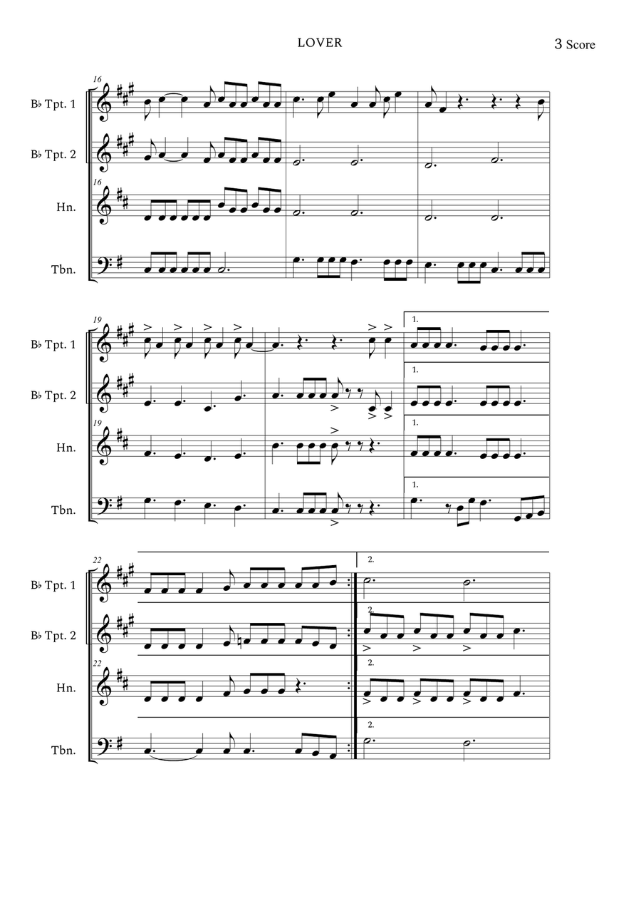 Lover Brass Quartet scores gallery preview page 3