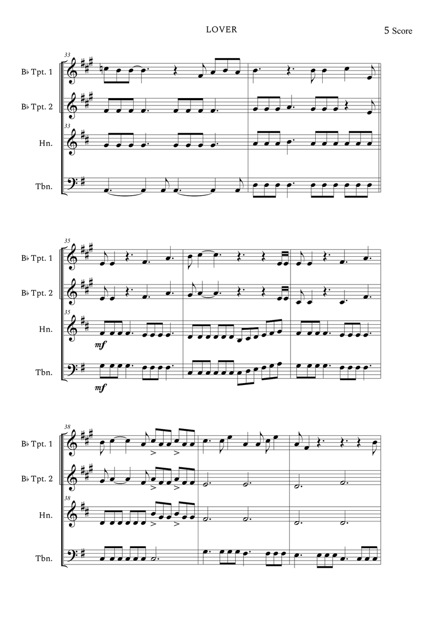 Lover Brass Quartet scores gallery preview page 5