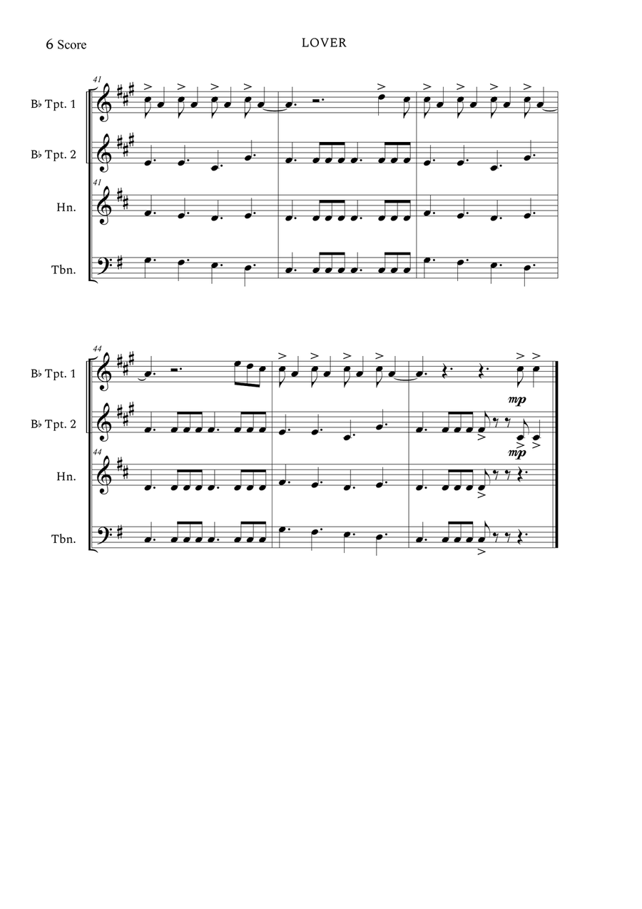 Lover Brass Quartet scores gallery preview page 6