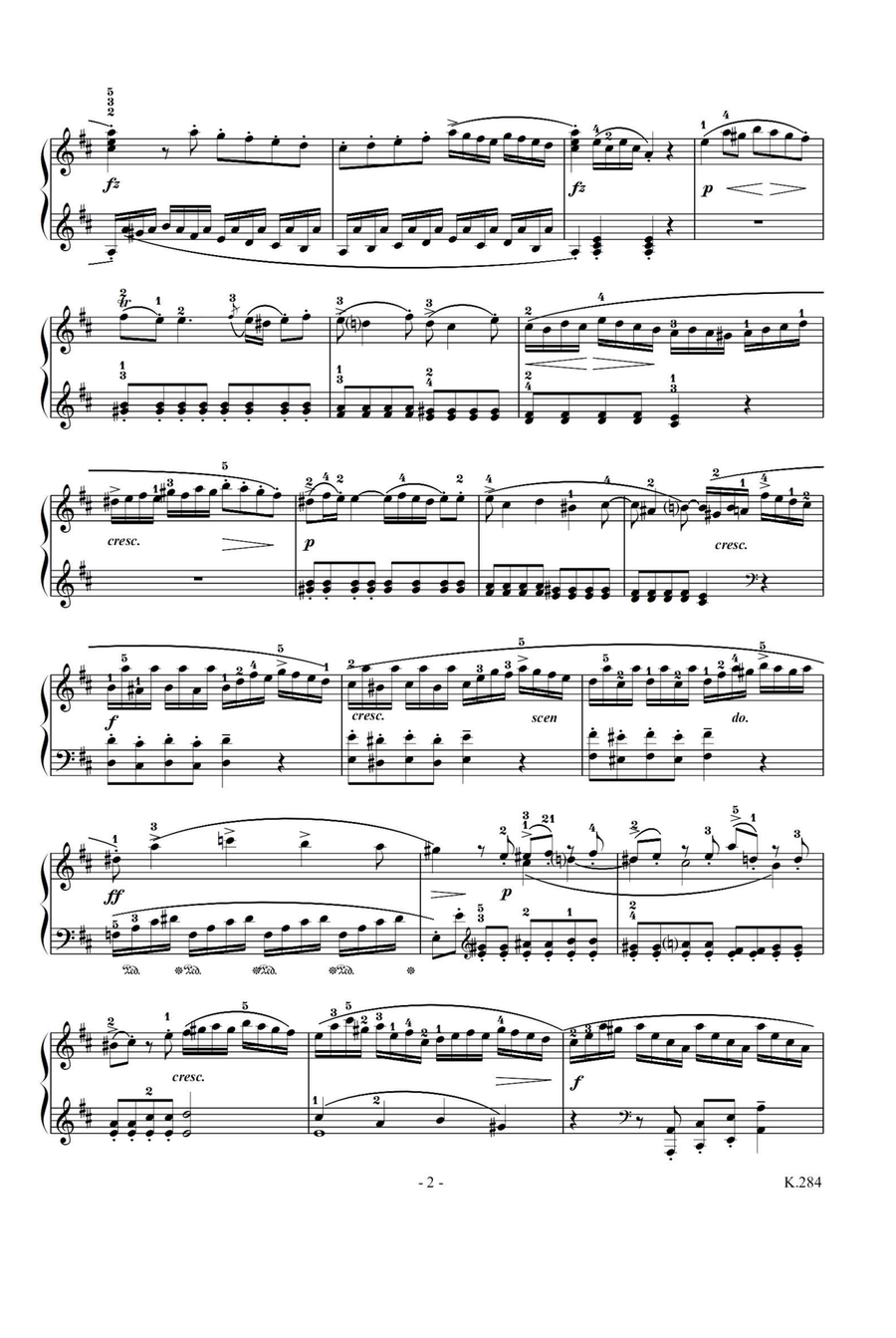 Piano Sonata No.6 K.284 - Wolfgang Amadeus Mozart Piano Solo scores gallery preview page 2