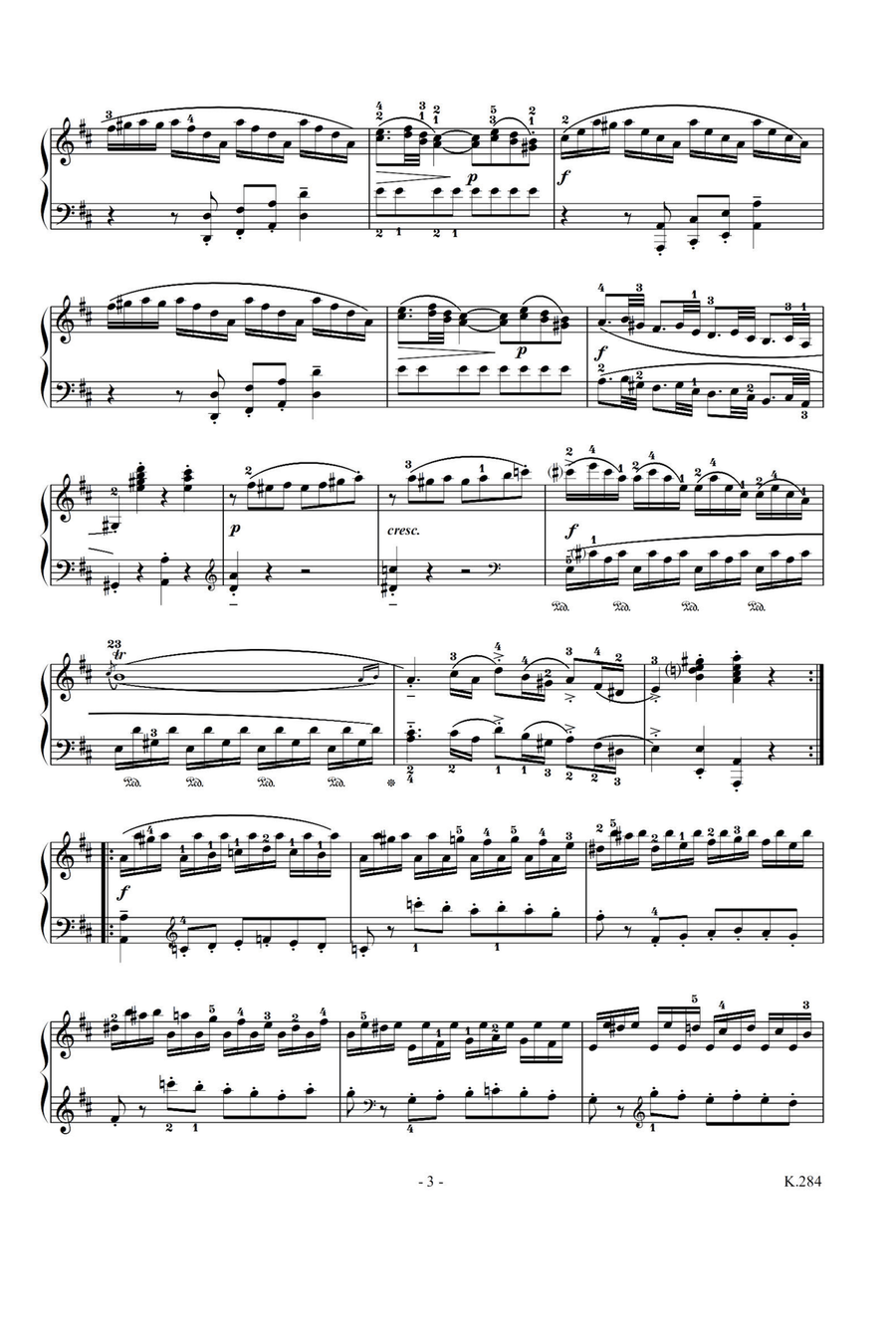 Piano Sonata No.6 K.284 - Wolfgang Amadeus Mozart Piano Solo scores gallery preview page 3