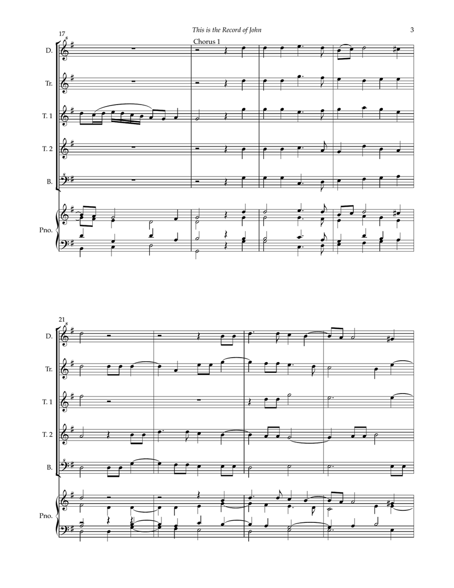 This is the Record of John by Orlando Gibbons for recorder ensemble and piano or organ Chamber Music scores gallery preview page 5