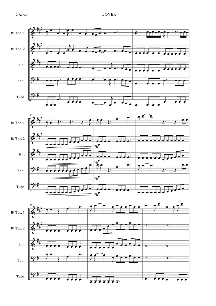 Lover Brass Quintet scores gallery preview page 2