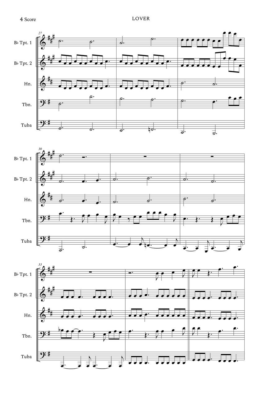 Lover Brass Quintet scores gallery preview page 4