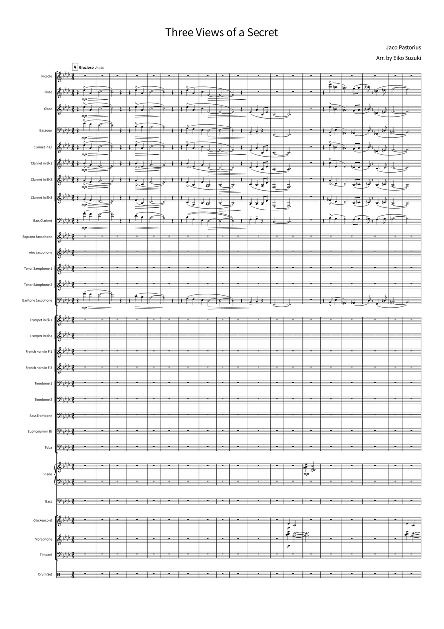 Three Views Of A Secret Concert Band scores gallery preview page 1