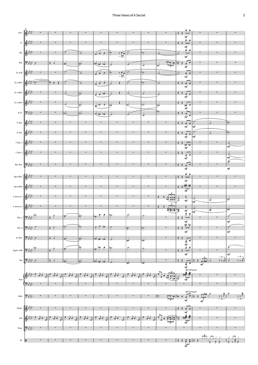 Three Views Of A Secret Concert Band scores gallery preview page 3