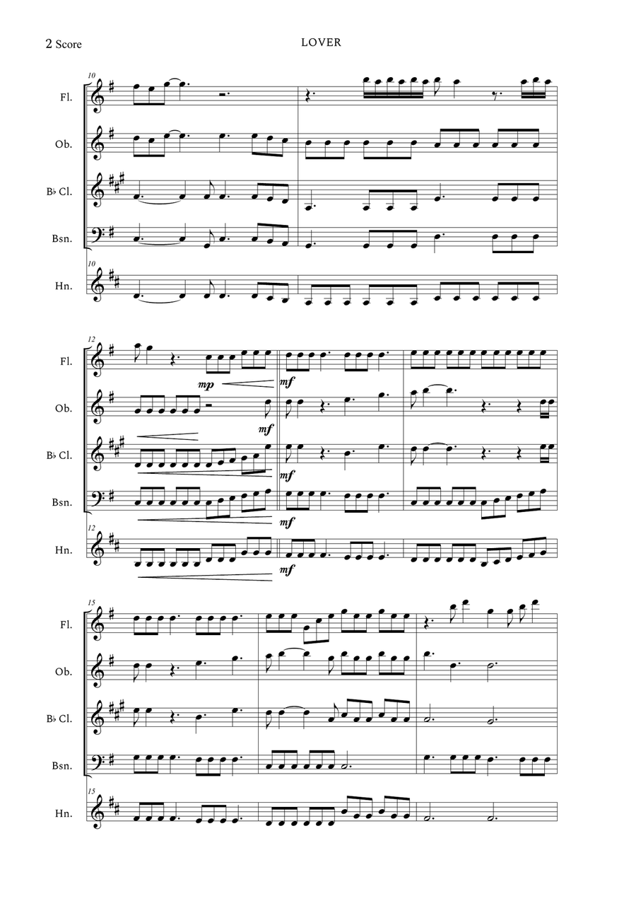 Lover Woodwind Quintet scores gallery preview page 2