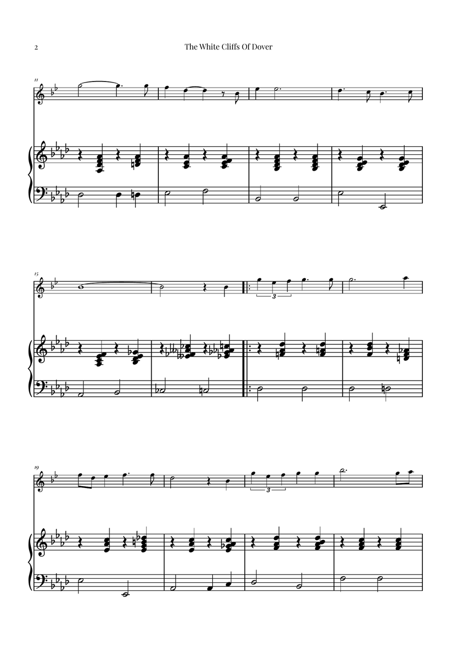 (There'll Be Bluebirds Over) The White Cliffs Of Dover Soprano Saxophone scores gallery preview page 2