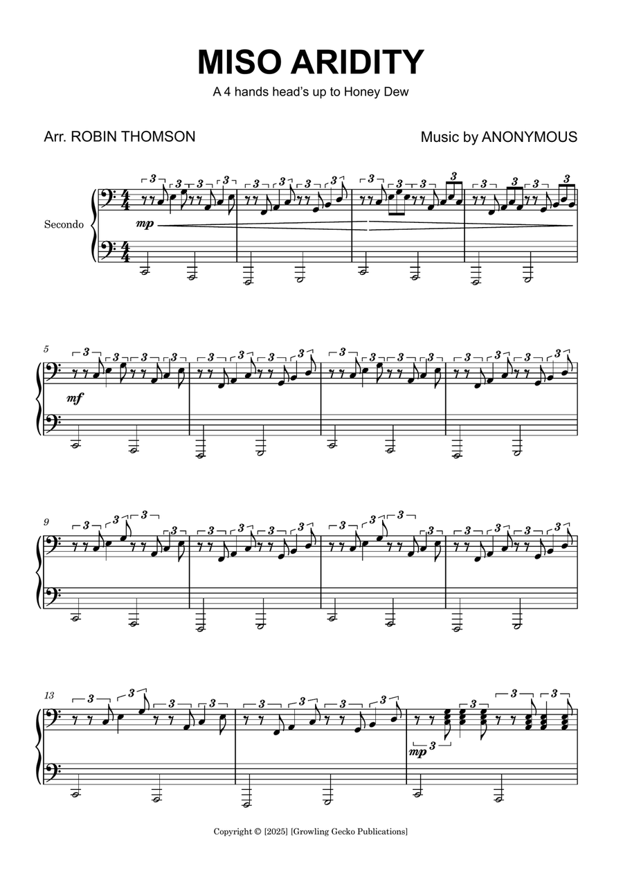 Miso Aridity Miso Aridity Piano Method scores gallery preview page 1