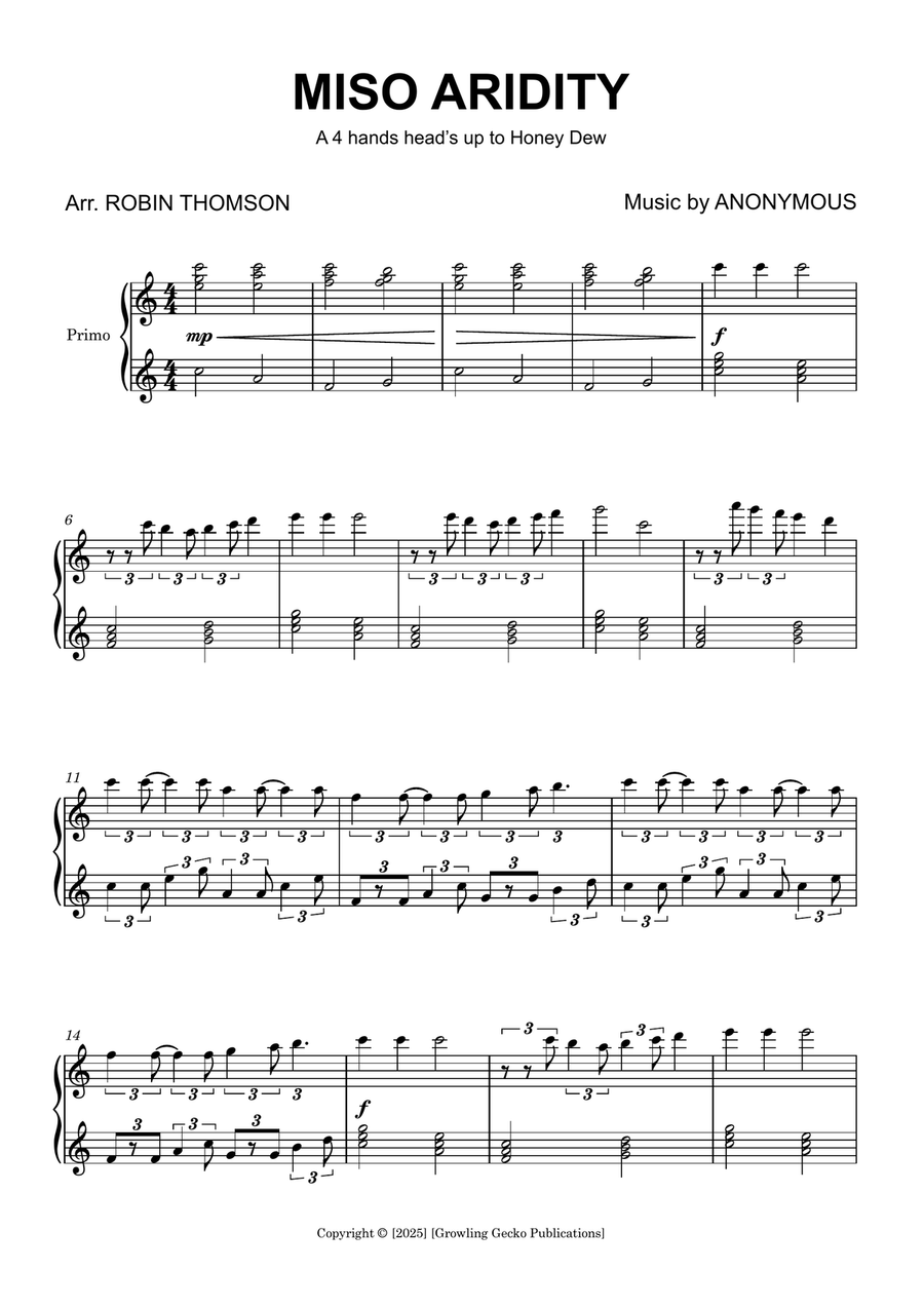 Miso Aridity Miso Aridity Piano Method scores gallery preview page 2