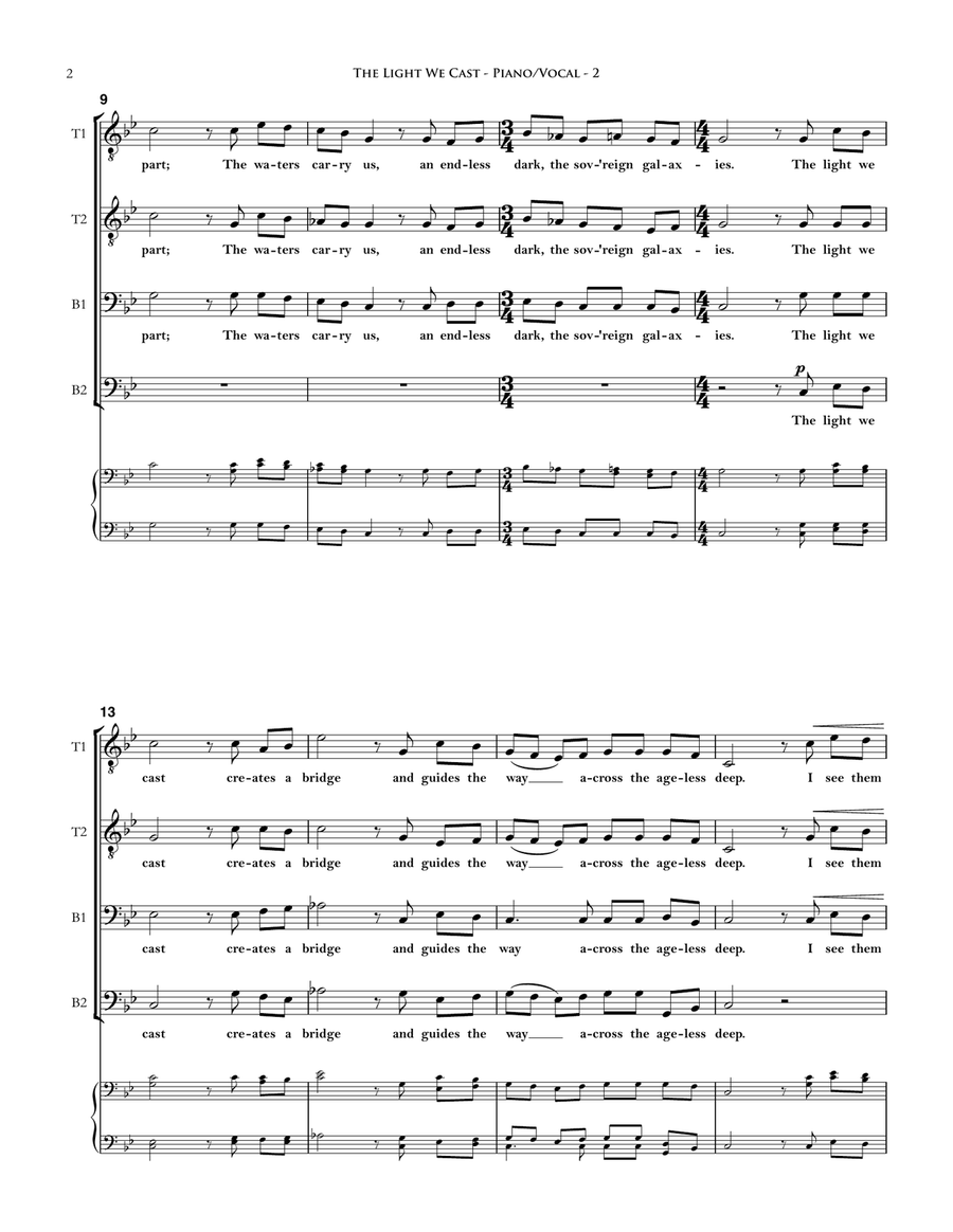 The Light We Cast The Light We Cast TTBB scores gallery preview page 2