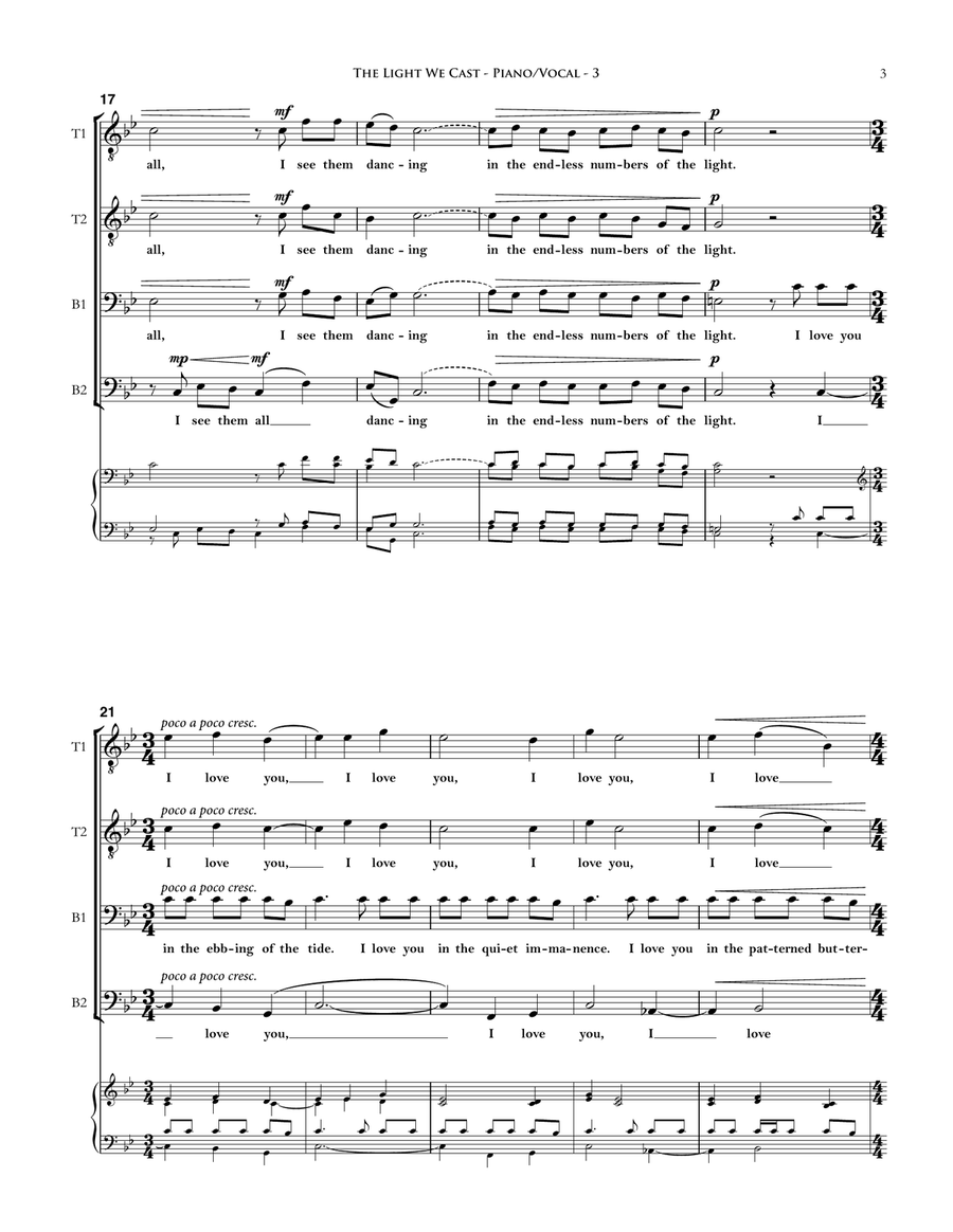 The Light We Cast The Light We Cast TTBB scores gallery preview page 3